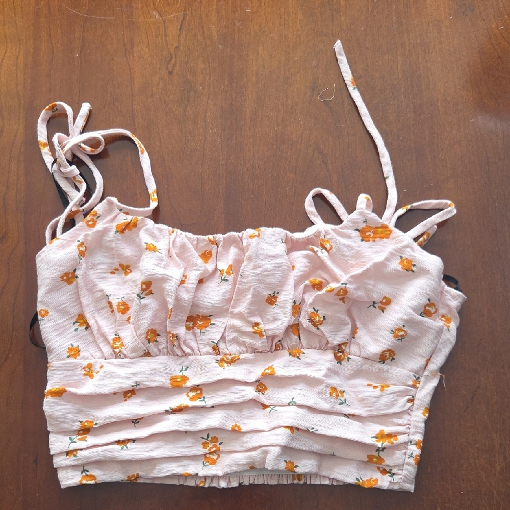 Forever 21 Pink Floral Crop Top